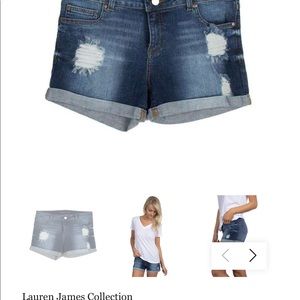 Lauren James Cuffed Denim Shorts